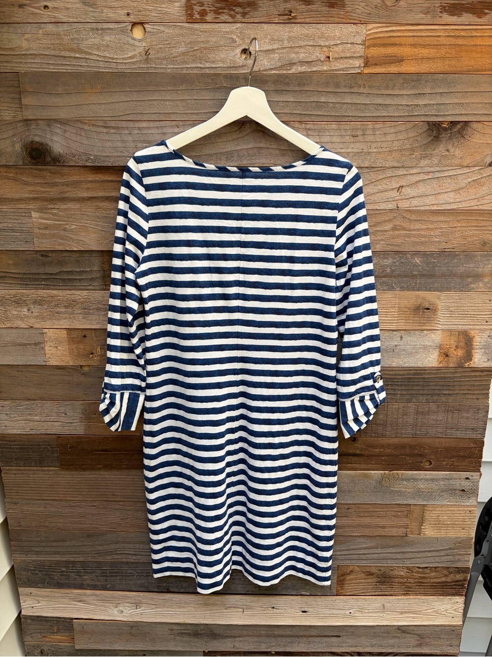 Lilly Pulitzer Navy and White Striped Midi Shift Dress